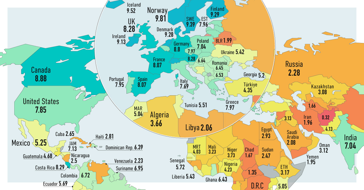 Mapped: The State Of Democracy Around The World - Matt Dallisson Global ...